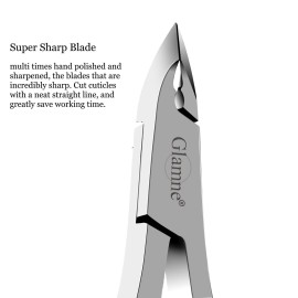 Glamne Cuticle Nippers Nail Manicure Cuticle Clippers Trimmer Dead Skin Remover Professional Stainless Steel Cuticle Cutters for Salon or Home Use
