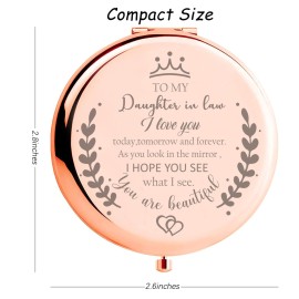 Soulpetals Daughter in Law Gifts Compact Mirror for Daughter in Law Gifts from Mother in Law for Wedding Day Birthday Christmas Soulpetals Daughter in Law Gifts Compact Mirror for Daughter in Law Gifts from Mother in Law for Wedding Day Birthday Christmas