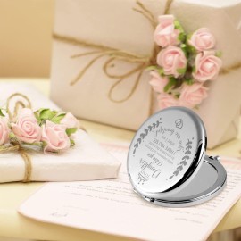 Soulpetals Daughter Gifts Compact Mirror for Daughter from Dad Mom, Daughter Birthday Gifts for Daughter Engraved Makeup Mirror for Daughter