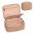 Makeup Bag, Potable Make up Bag Cute Makeup Organizer Bag for Toiletry Cosmetics Accessories with Divider and Brushes Compartments, Makeup Travel Case Cosmetic Bags Women and Girls- Beige Apricot