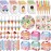 KELENO 134 Ice Cream Party Favors Two Sweet Birthday Party Supplies Notebook Pen Box Ring Sticker Toy Gift Goodie Bag Stuffer Kid Girl Candyland Decorations Donut Ice Cream Party Supplies