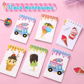 KELENO 134 Ice Cream Party Favors Two Sweet Birthday Party Supplies Notebook Pen Box Ring Sticker Toy Gift Goodie Bag Stuffer Kid Girl Candyland Decorations Donut Ice Cream Party Supplies