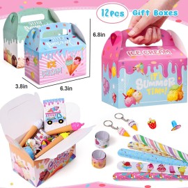 KELENO 134 Ice Cream Party Favors Two Sweet Birthday Party Supplies Notebook Pen Box Ring Sticker Toy Gift Goodie Bag Stuffer Kid Girl Candyland Decorations Donut Ice Cream Party Supplies