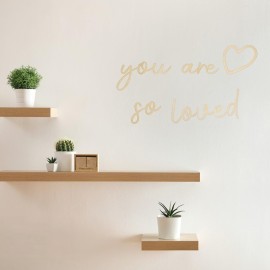 Lintran Wood You Are So Loved Wall Decor - Boho Wooden Script Art For Nursery, Children, Baby Boys And Girls Bedroom Decor - Nursery Wall Decor With Heart Decal Included