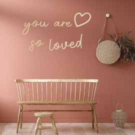 Lintran Wood You Are So Loved Wall Decor - Boho Wooden Script Art For Nursery, Children, Baby Boys And Girls Bedroom Decor - Nursery Wall Decor With Heart Decal Included