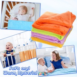 Kinlop 16 Pcs 30 x 40 Inch Kids Blankets Flannel Plush Baby Blankets Cozy Lightweight Warm Baby Girl Soft Plush for Infant Toddler Kids Girls Boys Crib Preschool Bedding, 16 Colors
