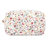 SOIDRAM Floral Makeup Bag Quilted Cosmetic Bag Puffy Coquette Makeup pouch Aesthetic Cute Travel Toiletry Bag Organizer cotton Makeup Brushes Storage Bag for Women