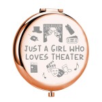 MYOSPARK Drama Theatre Compact Makeup Mirror - Rose Gold Electroplated, 2.6 x 2.8 inches - Foldable, 2-Sided for Drama Lovers - Theater Gifts
