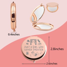 MYOSPARK Drama Theatre Compact Makeup Mirror - Rose Gold Electroplated, 2.6 x 2.8 inches - Foldable, 2-Sided for Drama Lovers - Theater Gifts