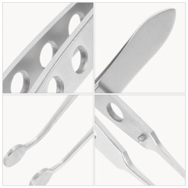 FRCOLOR Meibomian Gland Expressor Tool Stainless Steel Eyelid Massage Tweezers for Dry Eyes Round Tip Eyelid Gland Tweezers