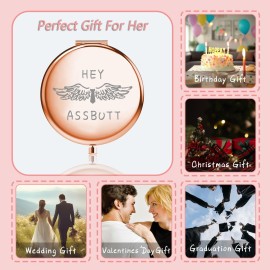 MYOSPARK TV Show Castiel Inspired Gift Hey Assbutt Compact Makeup Mirror Castiel Fans Gift TV Show Merchandise for Fans (Hey Assbutt Mirror)