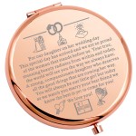 WSNANG Daughter Wedding Gift from Mom Dad Rose Gold Compact Makeup Mirror for Bride to Our Daughter on Her Wedding Gifts (Daughter Wedding Mirror)