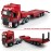 Flatbed Truck Toy with Crawler Excavator Toy Tractor Semi Tow Truck Transport Trailer Metal Diecast Construction Vehicles 2 in 1 Vehicle Playset Friction Powered Toy Trucks for Boys Kids Gift, red