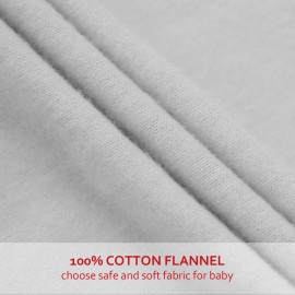 Flannel Crib Sheet 2 Pack, 100% Cotton Flannel, Heavenly Soft Fitted Sheet for Standard Crib (28 X 52) and Toddler Mattresses, Grey&Pink