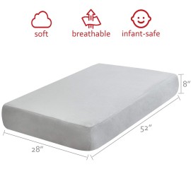 Flannel Crib Sheet 2 Pack, 100% Cotton Flannel, Heavenly Soft Fitted Sheet for Standard Crib (28 X 52) and Toddler Mattresses, Grey&Pink