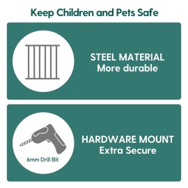 Babelio 31.5-55 No Bottom Bar Baby Gate Extra Wide, 2-in-1 Auto Close Dog Gate for The House, Stairs and Doorways, with Large Walk Thru Door, Black