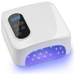 72W Cordless Led Nail Lamp, Rechargeable Nail Dryer, Portable Gel UV Led Nail Light with 4 Timer Setting Sensor, Professional Wireless Gel Nail Lights Nail Art Manicure Tools for Home and Salon
