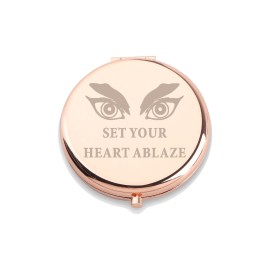WUSUANED Anime Manga Mirror Inspirational Gift Set Your Heart Ablaze Anime Inspired Gifts Rengoku Slayer Makeup Mirror (Set Your Heart Ablaze Mirror)