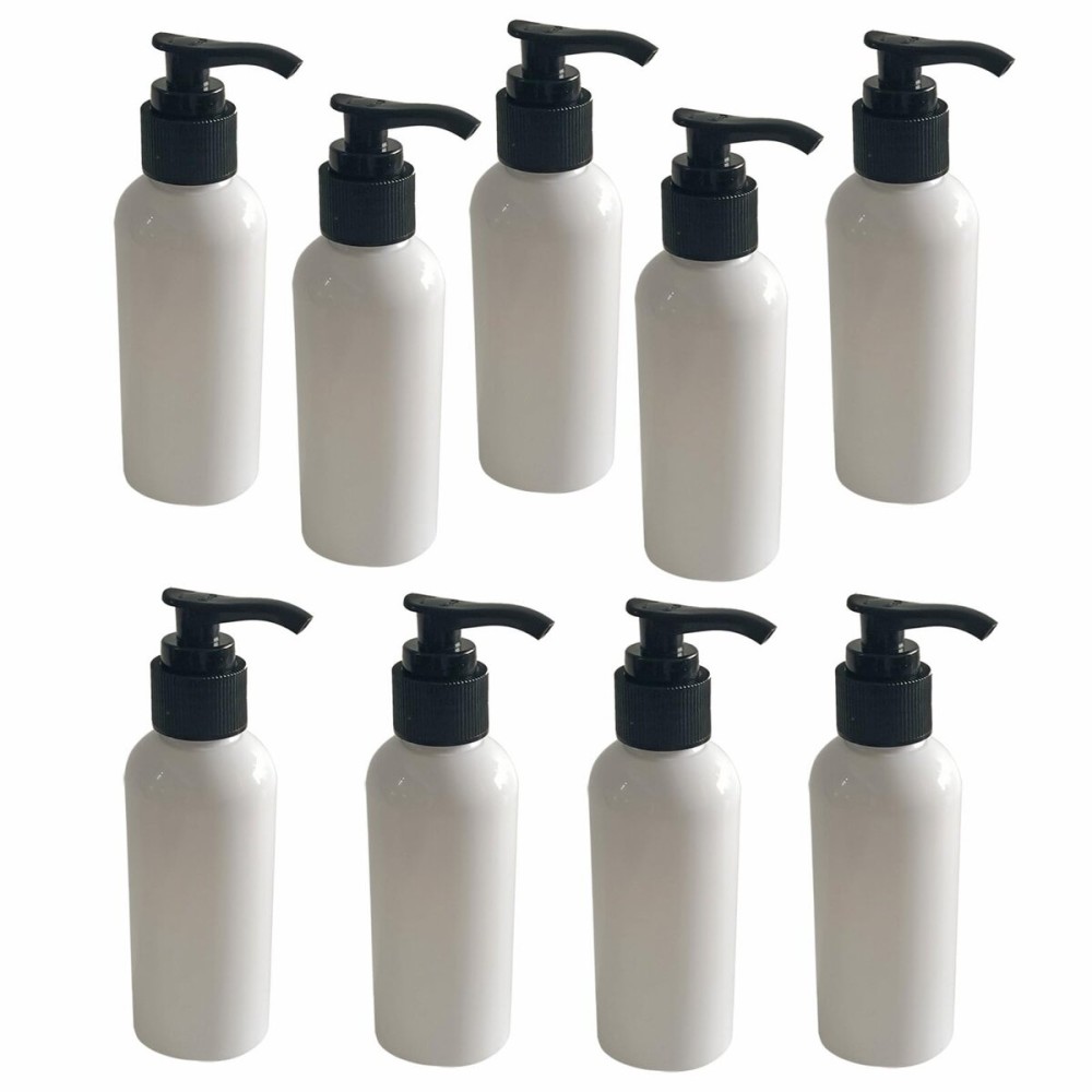 LGEGE 9pcs Travel Size Pump Bottle Set, 5 Oz White Bottle Dispenser, Bottle for Shower Gel, Shampoo, Body Lotion, Cream