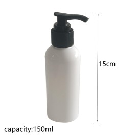 LGEGE 9pcs Travel Size Pump Bottle Set, 5 Oz White Bottle Dispenser, Bottle for Shower Gel, Shampoo, Body Lotion, Cream