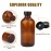 Maredash 4oz Amber Glass Bottles, Boston Round Glass Bottles (50 Pack) with Leak-proof Caps, Refillable Container for Homemade Vanilla Extract, Essential Oils, Herbal Medicine and More