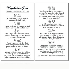Havongki - 100 Pack - Premium Hyaluron Pen Lip Filler Aftercare Instructions Card 2 x 3.5 Accessories Supplies Kit Care - HP07A100_N