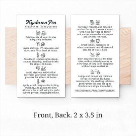 Havongki - 100 Pack - Premium Hyaluron Pen Lip Filler Aftercare Instructions Card 2 x 3.5 Accessories Supplies Kit Care - HP07A100_N