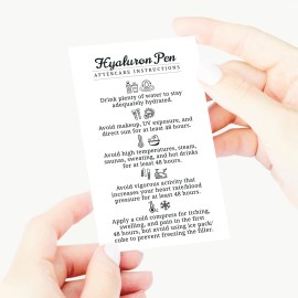 Havongki - 100 Pack - Premium Hyaluron Pen Lip Filler Aftercare Instructions Card 2 x 3.5 Accessories Supplies Kit Care - HP07A100_N
