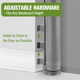 Retractable Baby Gates 65 Wide Baby Gate for Stairs Retractable Dog Gate Indoor Mesh Pet Gate Outdoor Retractable Gate Stair Gates for Kids or Pets Child Gate Dog Gates for Doorways, Decks, Gray