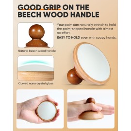 ONULISS Curved Crystal Hair Eraser for Women and Men, Reusable Magic Nano Crystal Hair Removal Stone, Portable Painless Exfoliation Epilator Device Tool for Legs Arms Back, Wood