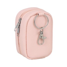 Meiiy Chapstick Holder Bag Small Lip Balm Sleeve Pouch Lipstick Portable Storage Bag Lip Gloss Case With Hook Accessories Gift for Women (pink)