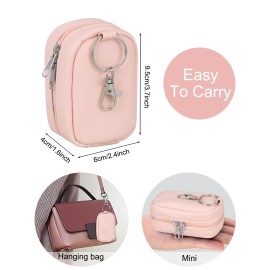 Meiiy Chapstick Holder Bag Small Lip Balm Sleeve Pouch Lipstick Portable Storage Bag Lip Gloss Case With Hook Accessories Gift for Women (pink)