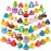 Playbees Assortment Rubber Duck Toy Duckies for Kids - 25 Pack - Sensory Play, Stress Relief, Stocking Stuffers, Bath Birthday Gifts Baby Showers Classroom Incentives, Summer Beach and Pool Activity