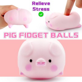 Squishy Pig Stress Balls for Kids Splash Piggy Squishy Ball Fidget Toys (1PCS) Animal Stress Toys Squeeze Dough Ball Stress Relief Toy Autism Sensory Toys for Autistic Children Party Favors