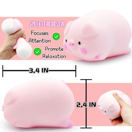 Squishy Pig Stress Balls for Kids Splash Piggy Squishy Ball Fidget Toys (1PCS) Animal Stress Toys Squeeze Dough Ball Stress Relief Toy Autism Sensory Toys for Autistic Children Party Favors