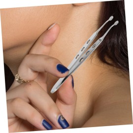 BIUDECO Eyelid Tweezers for Meibomian Gland Massage Stainless Steel for Women Eyelid Compressor Forceps Beauty Tool for Dry Eyes Tip