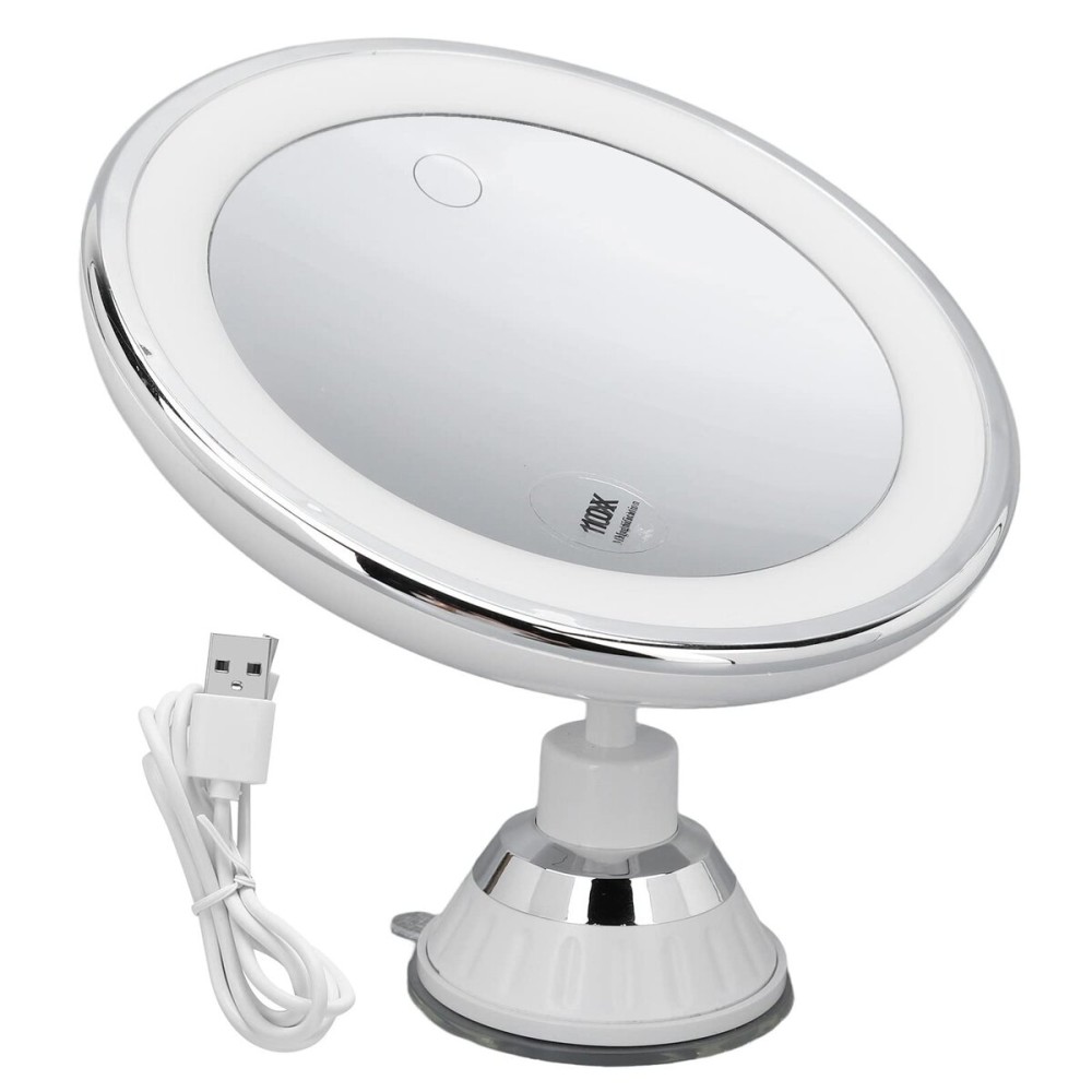 Magnifying Lighted Makeup Mirror with Touch Control,10x Magnifying Makeup Mirror with Light 3 Color Lighting Travel Makeup Mirror Bathroom Shower Mirror with Suction Cup