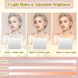 ViKert Travel Makeup Bag with Light Up Mirror,Makeup Travel Case with adjustable dividers,Waterproof Makeup Train Case,lighted Makeup Case with Detachable Mirror ViKert Travel Makeup Bag with Light Up Mirror,Makeup Travel Case with adjustable dividers,Waterproof Makeup Train Case,lighted Makeup Case with Detachable Mirror