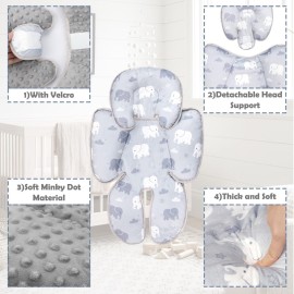 TANOFAR Infant Car Seat Head Support, Soft Baby Carseat Head & Body Support, Elephant Baby Car Seat Insert Cushion for Newborn Boys