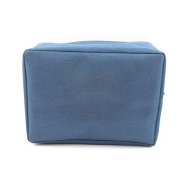 HYGGE + Linen Storage Bin Basket 15.8 x 12.5 x 10 Durable fabric & lightweight design. Great for storing toys, books, linens, games, clothing, baby products & more! (WHITE/BLUE, 2 PACK)