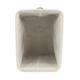 HYGGE + Linen Storage Bin Basket 15.8 x 12.5 x 10 Durable fabric & lightweight design. Great for storing toys, books, linens, games, clothing, baby products & more! (WHITE/BLUE, 2 PACK)