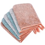 PHOGARY 6 Pack Microfiber Body Wash Mitts, 68 Inch Super Absorbent & Soft Face Mitten, Coral Fleece Bath Spa Cloth, Reusable Makeup Remover Mitt Gloves, 3 Colors