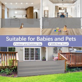 42 Tall X 100 Wide Retractable Baby Gates Extra Wide Retractable Dog Gate Tall Baby Gates for Dogs Indoor Extra Wide Pet Gate Long Dog Gate for Large Openings, Gray