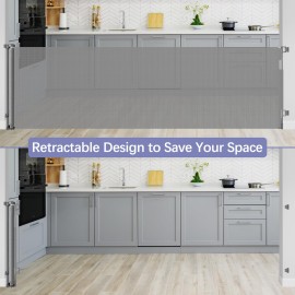 42 Tall X 100 Wide Retractable Baby Gates Extra Wide Retractable Dog Gate Tall Baby Gates for Dogs Indoor Extra Wide Pet Gate Long Dog Gate for Large Openings, Gray