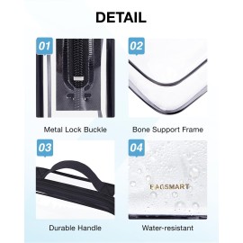 BAGSMART TSA Approved Clear Toiletry Bag, 3 Packs Quart Size Water Resistant Makeup Cosmetic Bags for Women, Airport Airline Travel Essential Carry On Organizer with Handle Large Opening, Black BAGSMART TSA Approved Clear Toiletry Bag, 3 Packs Quart Size Water Resistant Makeup Cosmetic Bags for Women, Airport Airline Travel Essential Carry On Organizer with Handle Large Opening, Black