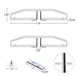 White Metal Support FeetReinforced Version for Freestanding Pet Gate, Heavy Duty Support Feet with Suction Cup +Strips Set of 2 for Foldable Pet Gate, Safety Fence Feet for Dog Gate
