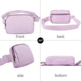 VOROLO Fanny Pack For Women And Men Crossbody Bag Belt Bag with Adjustable Strap Graduation Gifts Light Purple