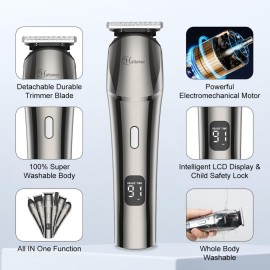 Hatteker Beard Trimmer for Men,Waterproof Grooming Kit with Mustache,Face,Nose,Body Trimmer Hair Clippers Cordless Electric Razors,Gift for Men