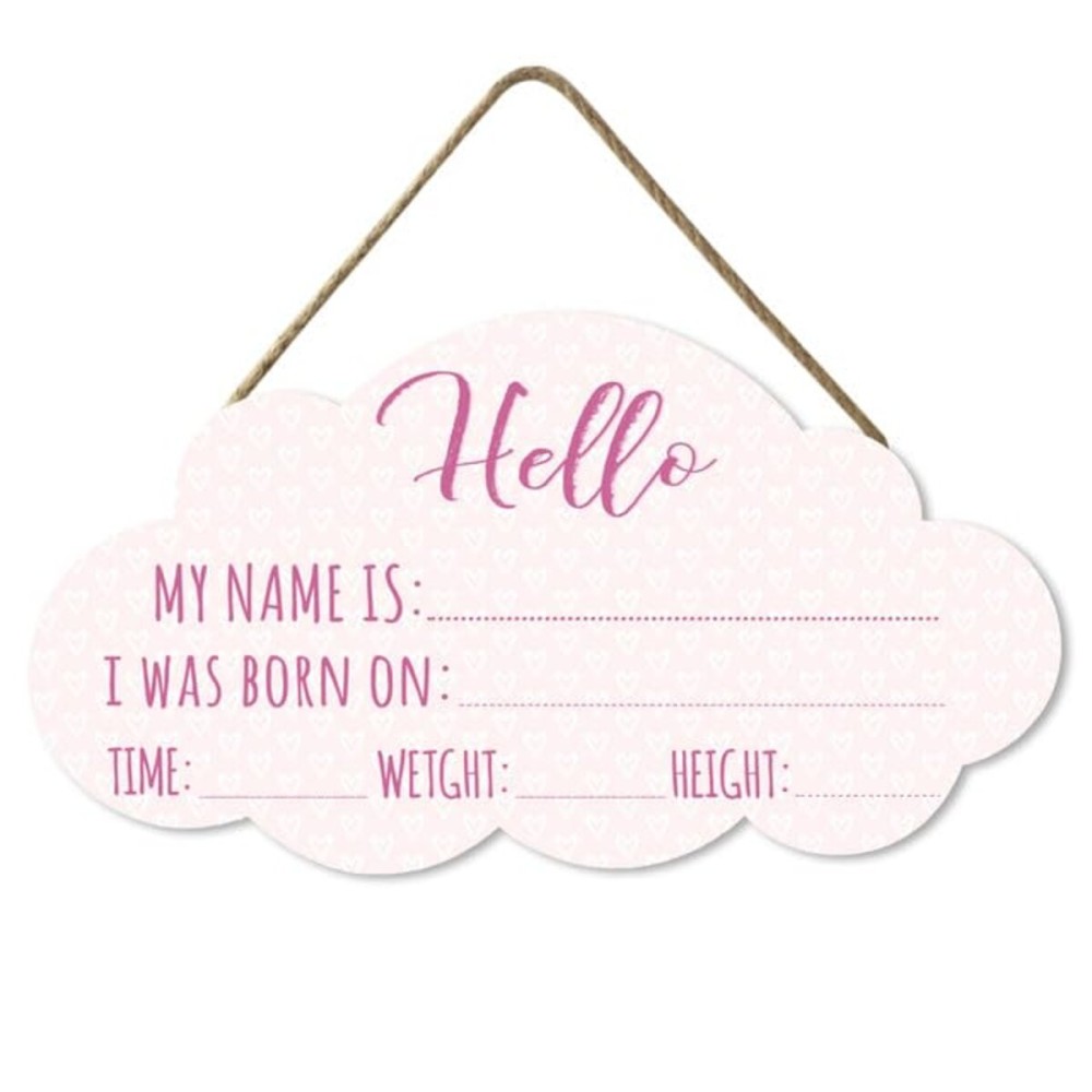 Ymaotrade Blank Name Sign Baby Welcome Sign, Hello Baby Arrival Photo Prop, Hospital Birth Announcement, Newborn Birth Stats Board Photo Prop Baby Birth Announcement Sign Newborn Sign126.5