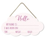 Ymaotrade Blank Name Sign Baby Welcome Sign, Hello Baby Arrival Photo Prop, Hospital Birth Announcement, Newborn Birth Stats Board Photo Prop Baby Birth Announcement Sign Newborn Sign126.5